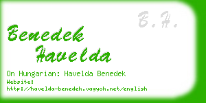 benedek havelda business card